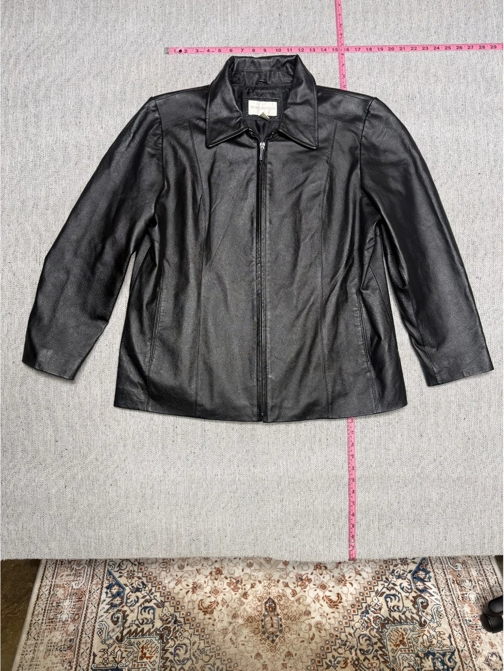 Worthington Women's Genuine Leather Jacket Black XL
